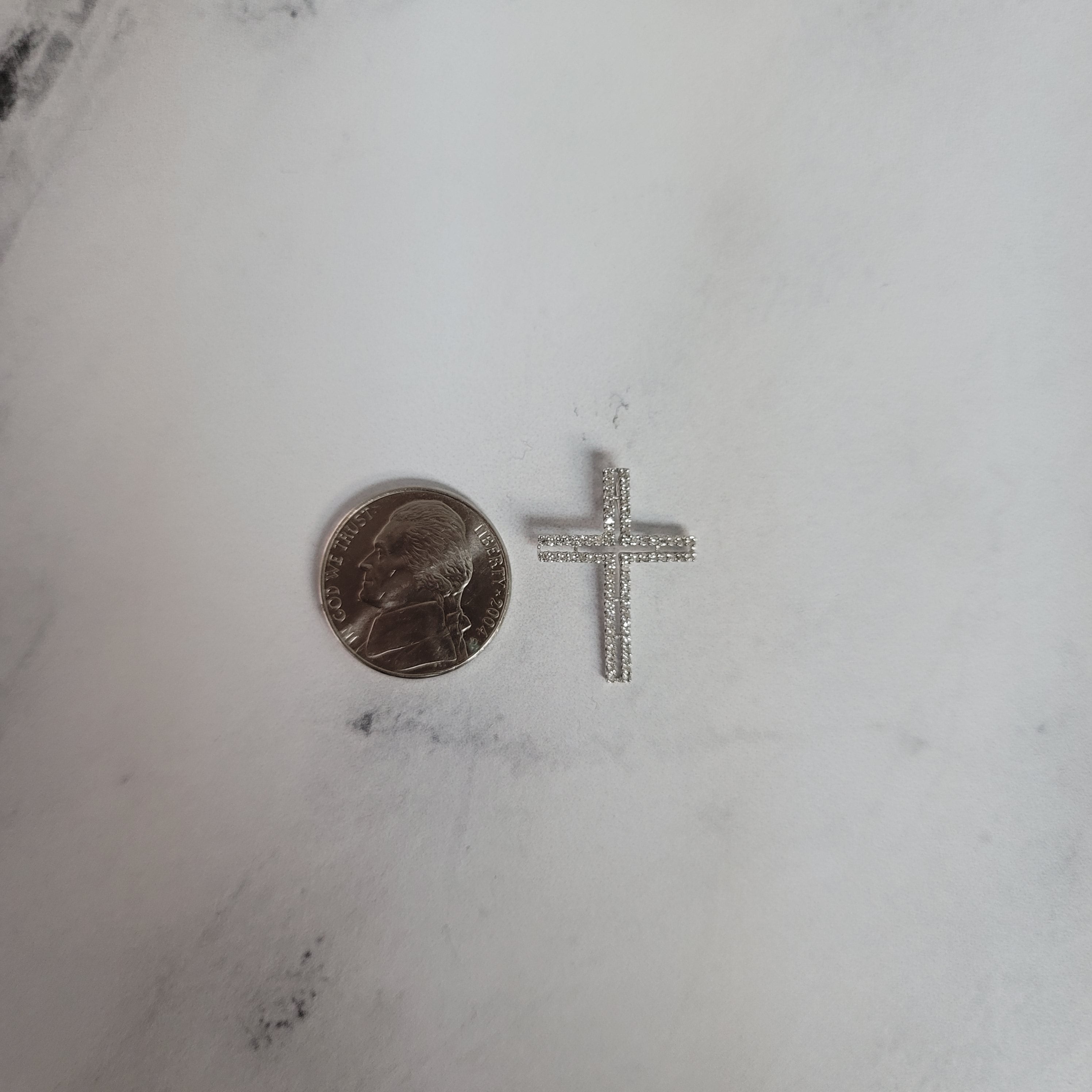 14K White Gold Diamond Cross Pendant 0.32cttw - Elegant Religious Jewelry for Women, Perfect for Baptism, Confirmation & Everyday Wear
