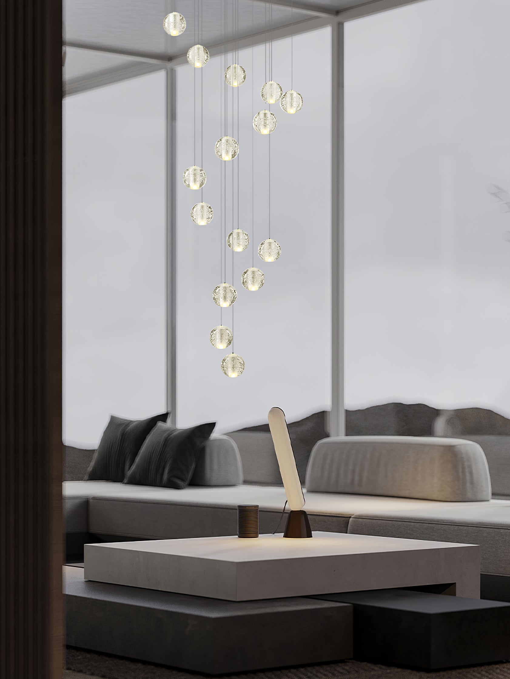 Elegant Ball Crystal Pendant Light - Modern Chandelier for Dining Room, Bedroom & Living Room Decor - Dimmable LED Hanging Light Fixture