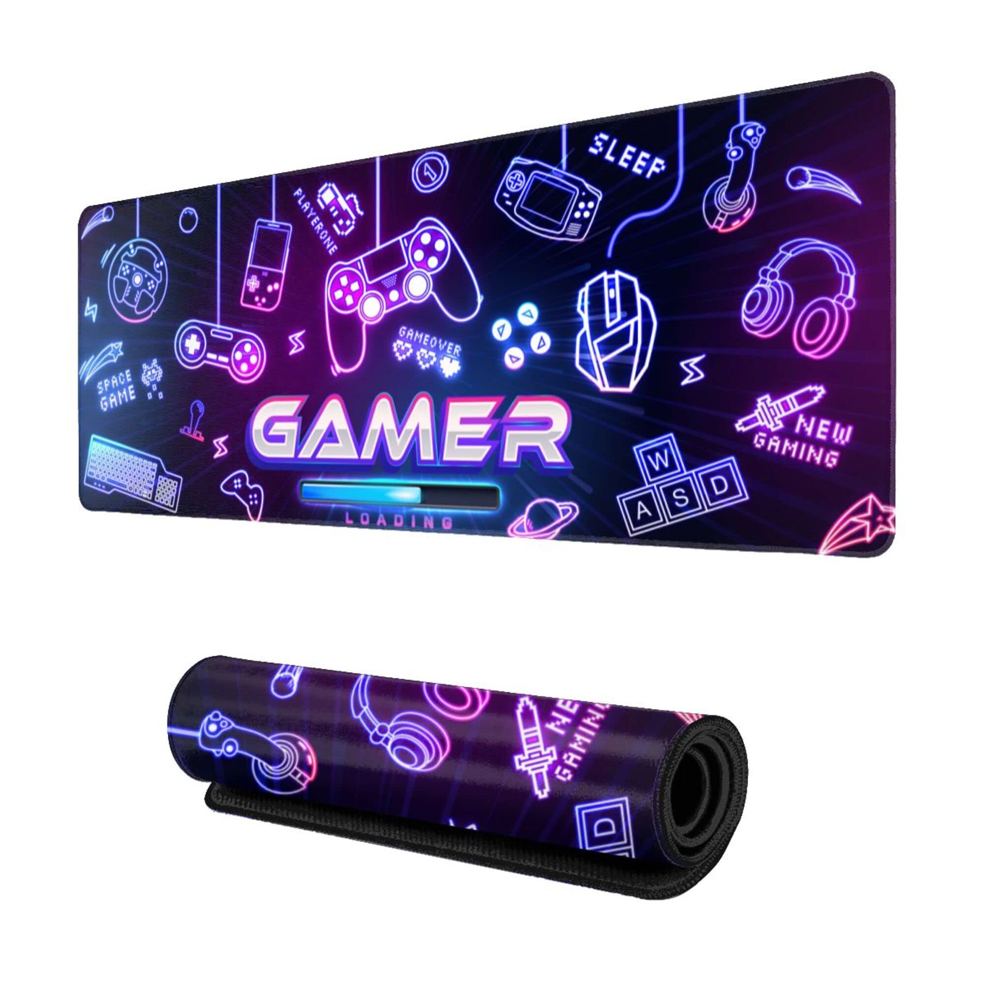 XXL Extended Gaming Mouse Pad - 35.4 x 15.7 Inch Non-Slip Desk Mat with Stitched Edges for PC, Laptop & Keyboard | Perfect for Gamers, Office Work & Home Decor