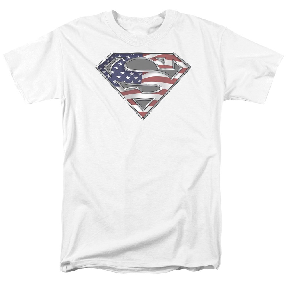 Superman Men's All American Shield Graphic T-Shirt - Patriotic Cotton Tee for Casual Wear & Superhero Fans