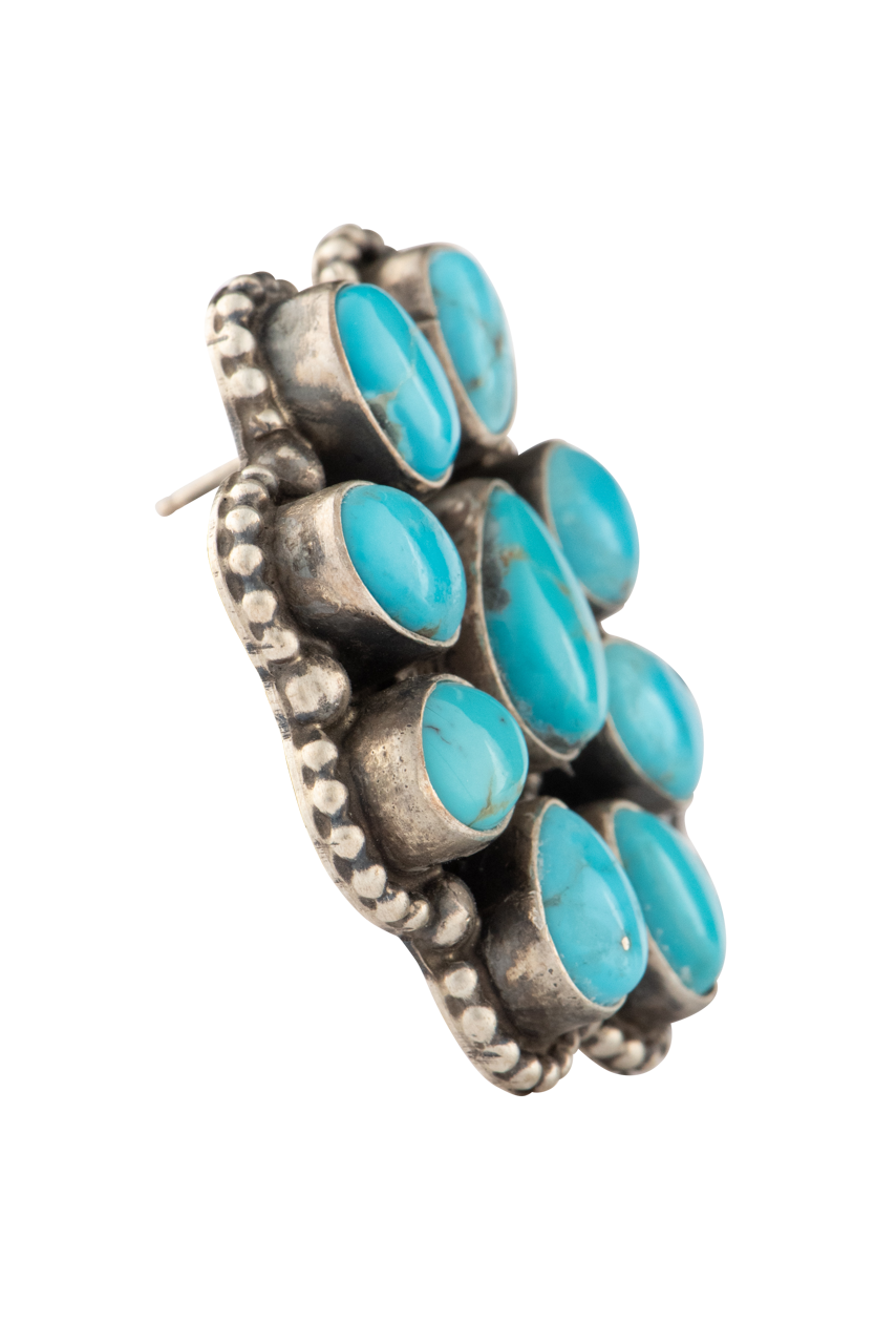 Sleeping Beauty Turquoise Earrings for Women – Handmade Sterling Silver Dangle Earrings – Boho Chic Jewelry for Casual Wear & Special Occasions