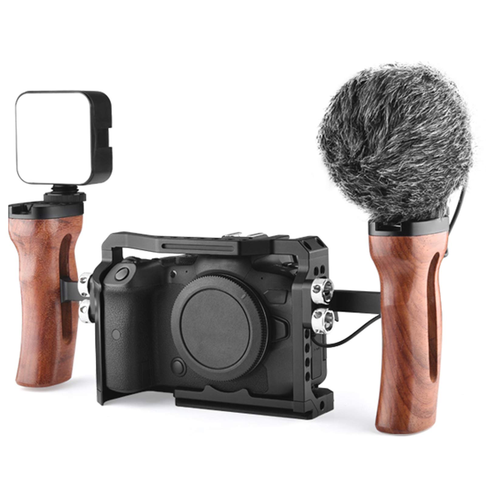 A72 Wooden Camera Cage Handle - Professional Video & Photography Expansion Bracket Support for DSLR/Mirrorless Cameras - Perfect for Vlogging, Filmmaking and Studio Shoots