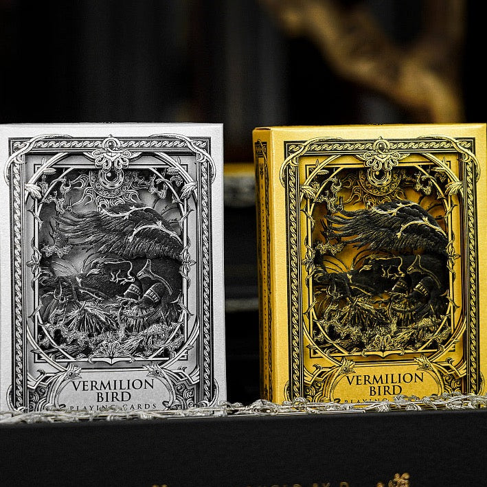 Premium ARK Black Gold Box Set - Vermilion Bird Playing Cards for Poker, Magic Tricks & Collectors | Elegant Gift for Card Game Enthusiasts