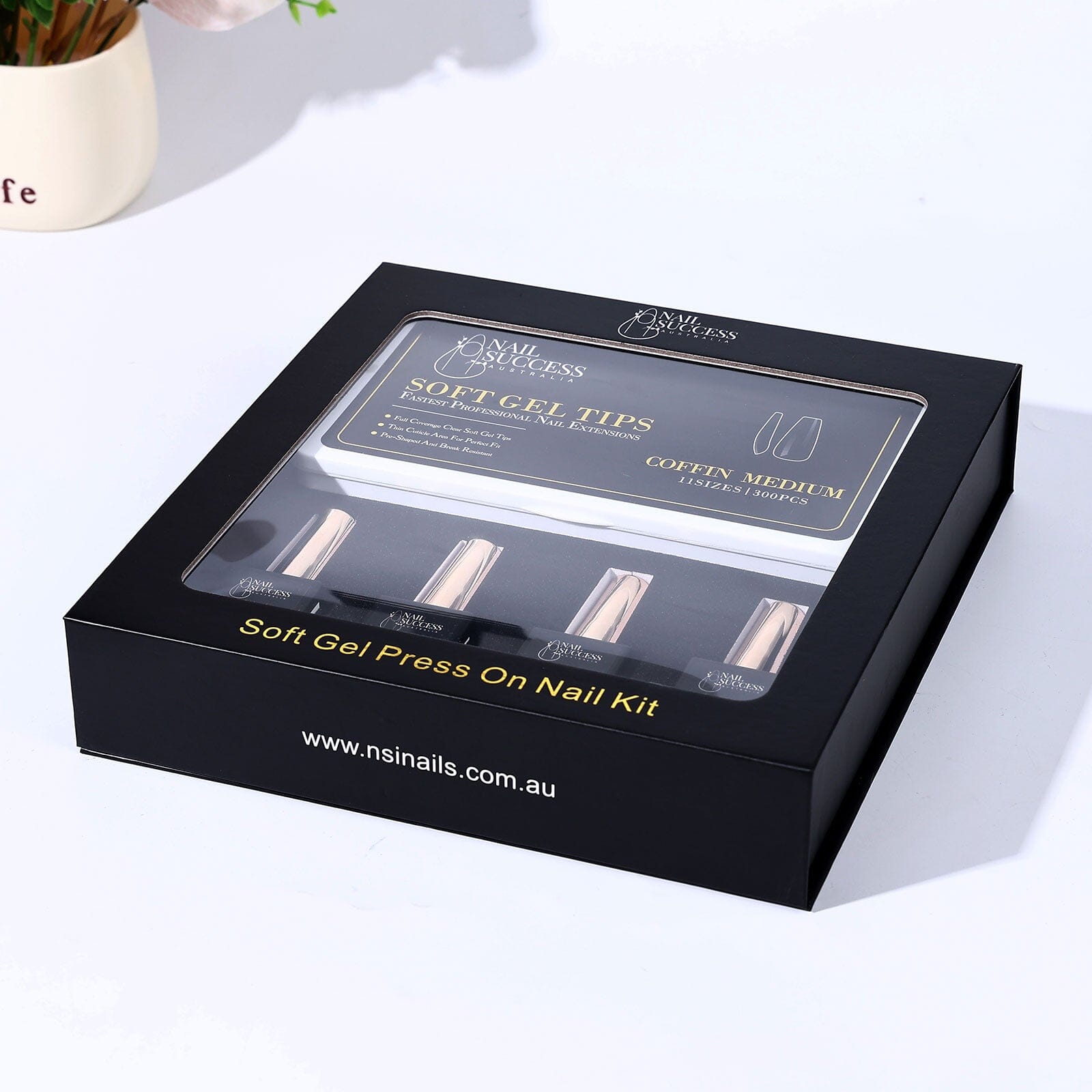Soft Gel Press On Nail Kit - Long Lasting Fake Nails with Glue & Nail File - Perfect for Home Manicure, Parties & Special Occasions