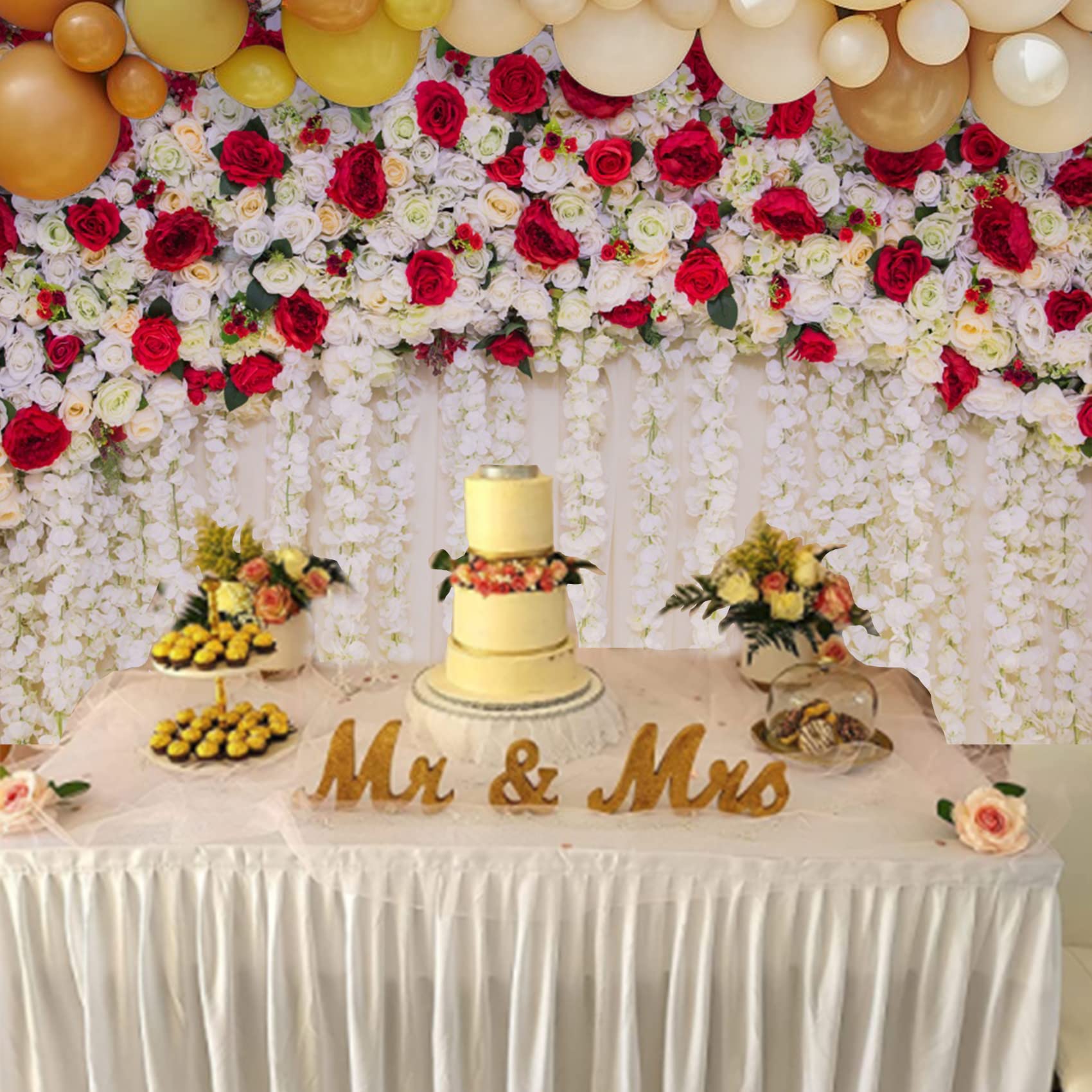 CSFOTO 10x6.5ft Floral Wedding Backdrop - Elegant Bridal Shower Background for Wedding Reception, Engagement Party, Proposal & Cradle Ceremony | Perfect for Indoor/Outdoor Decor & Photo Booth Backdrops
