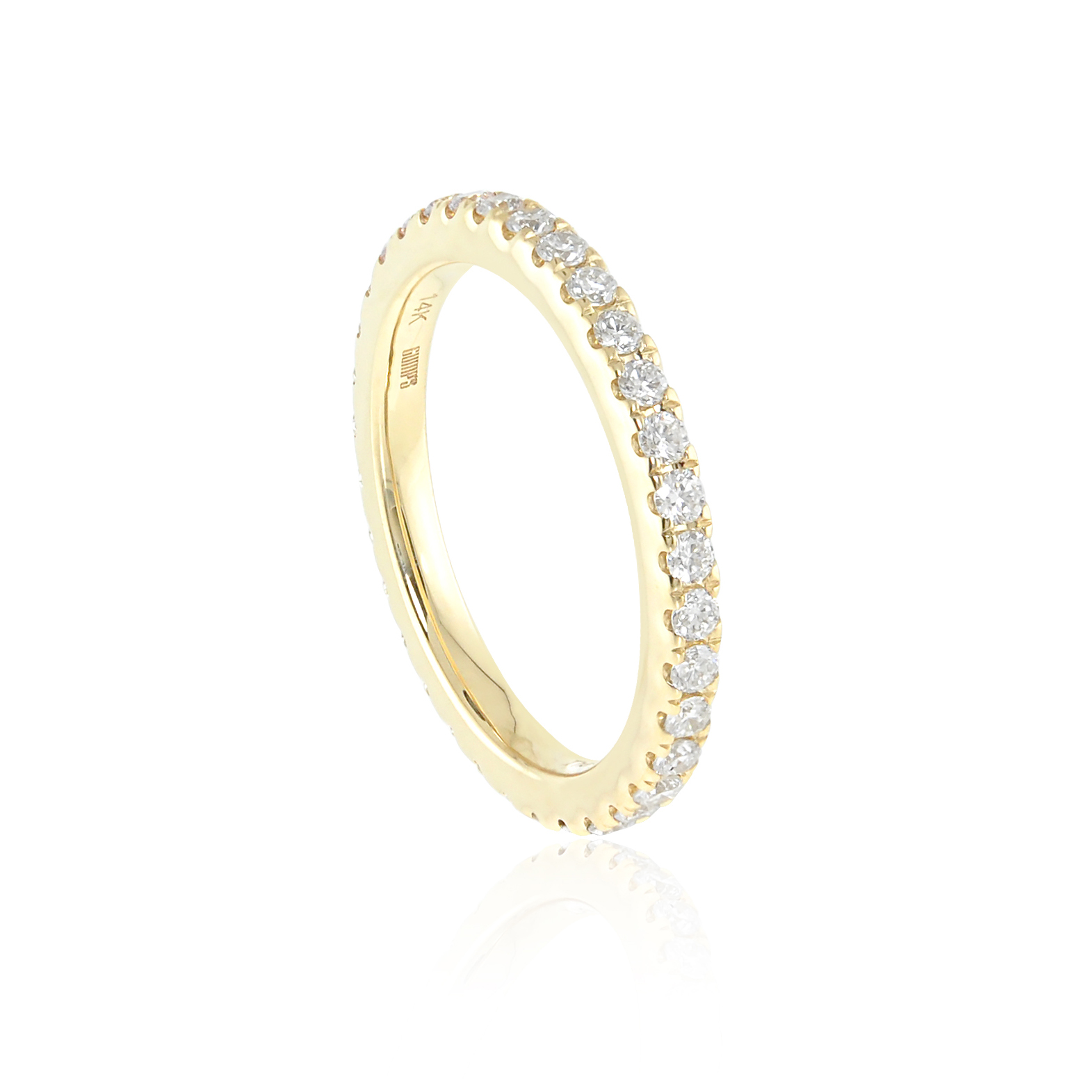 14K Yellow Gold Diamond Eternity Ring for Women - Perfect for Anniversary, Engagement & Wedding Bands - Stackable & Timeless Jewelry Gift