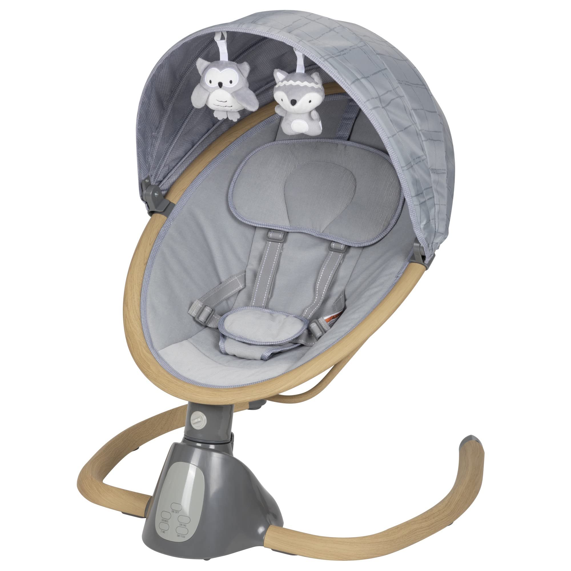 Safety 1st 5-in-1 Bluetooth Baby Swing with Digital Touch Screen & Remote Control - Gentle Rocking Motion for Newborns & Infants - Perfect for Nursery, Bedroom & Travel Use