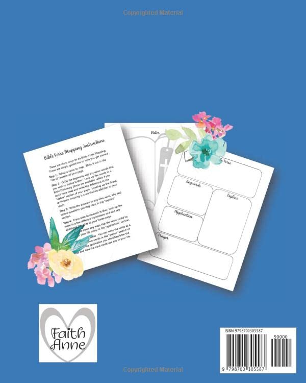Bible Verse Mapping Journal - Christian Scripture Study Notebook for Women & Men - Perfect for Bible Study Groups, Personal Devotion & Spiritual Growth