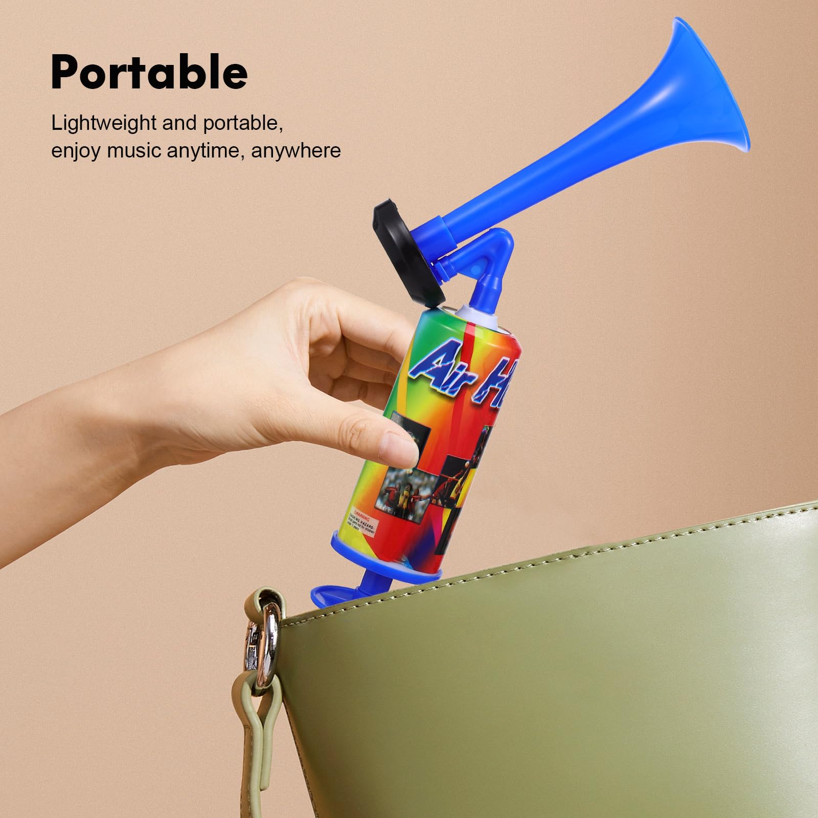 2 Pack Loud Handheld Air Horns for Boating, Sports Events, Birthday Parties & Celebrations - Perfect Noise Makers for Outdoor Activities, Emergency Signaling & Crowd Cheering