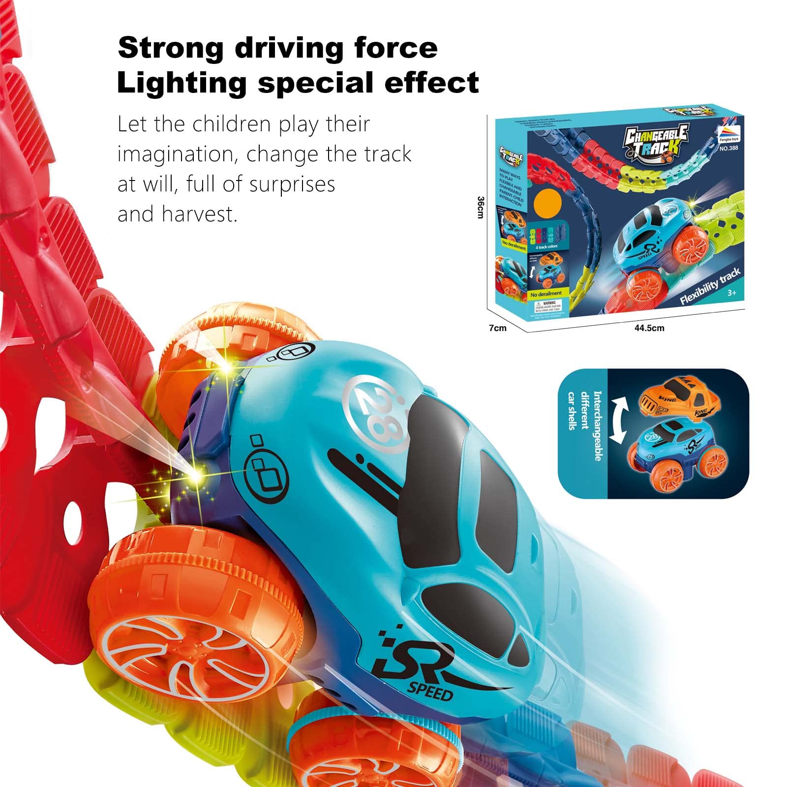 94-Piece Magic Race Car Track Set - Flexible & Changeable Toy for Boys & Girls Ages 3-12 | Perfect Christmas & Birthday Gift | Indoor & Outdoor Play, STEM Learning Toy for Kids