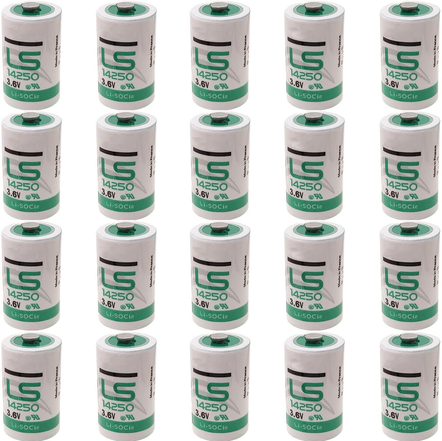 20-Pack LS14250 3.6V Lithium Batteries - Long Lasting 1/2 AA Power for Medical Devices, Flashlights & Electronic Gadgets (Ideal Replacement for LS 14250 Batteries)