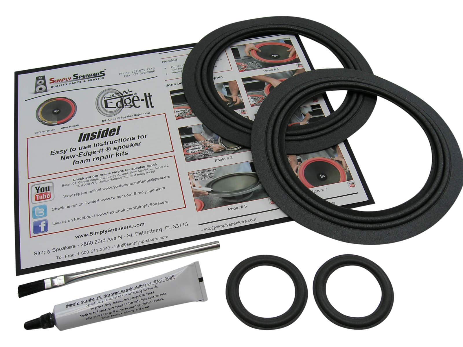 Simply Speakers Foam Repair Kit for 2001-2007 Toyota Sequoia & 2003-2006 Tundra | JBL 86160-AF060, 86160-AF070, 6563 Tweeters | 4-Piece Set | Restore Audio Quality for Home & Car Speakers