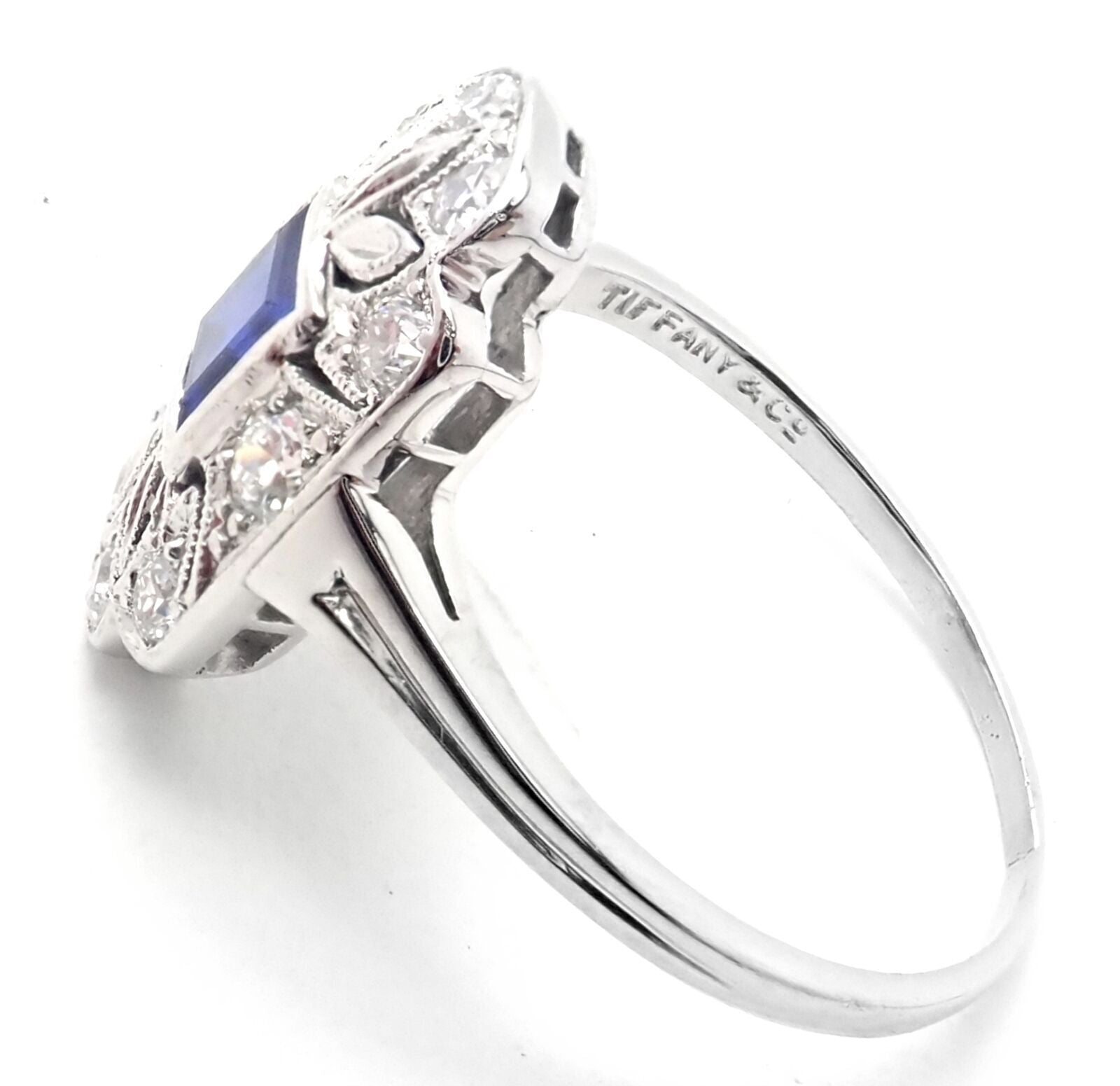 Authentic Vintage Tiffany & Co Irid Platinum Diamond Sapphire Cocktail Ring - Perfect for Weddings, Parties & Special Occasions