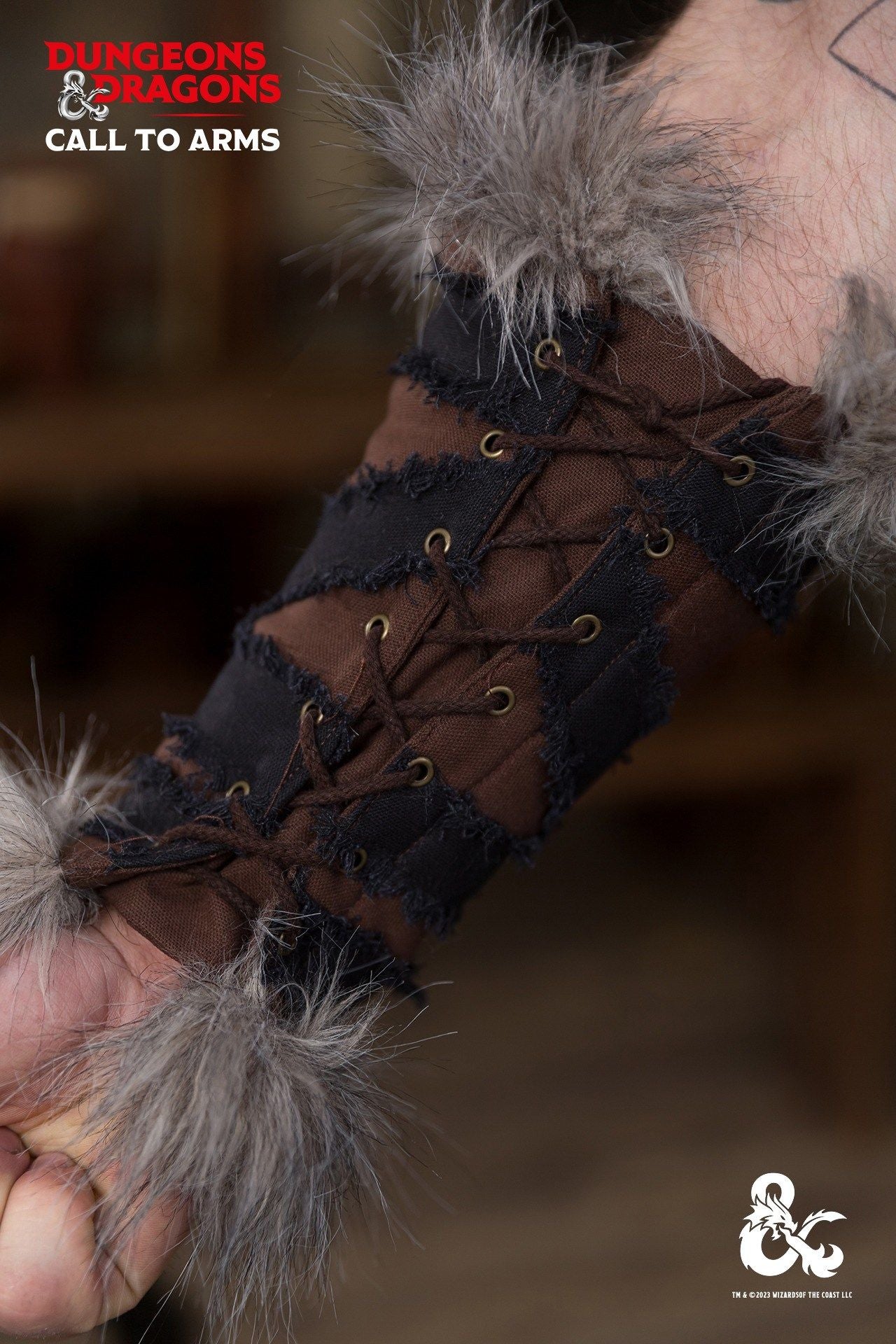 Dungeons & Dragons Barbarian Bracers - Brown & Black Leather Armor for Cosplay & LARP | Perfect for D&D Game Nights & Fantasy Costumes