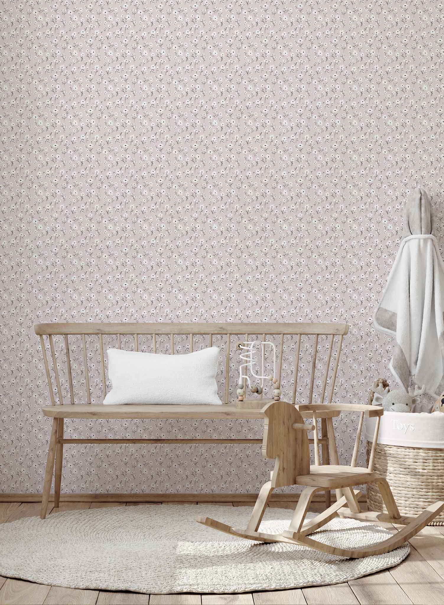 Premium Meadow Wallpaper - Nature-Inspired Floral Design for Living Room & Bedroom Decor | Peel & Stick Easy Installation