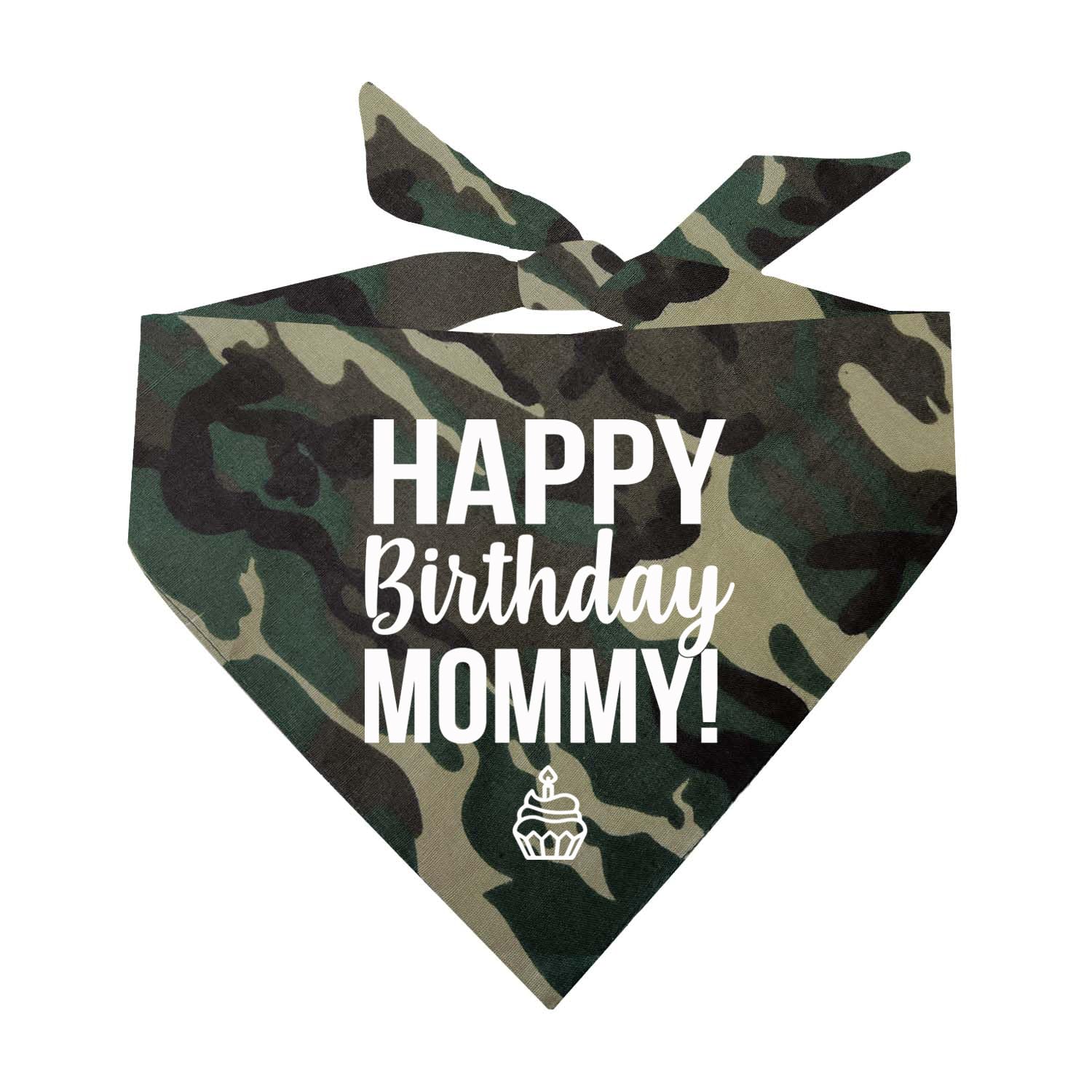 Happy Birthday Mommy! Dog Bandana (169 Camo, One Size) - Perfect for Pet Birthday Parties & Special Occasions