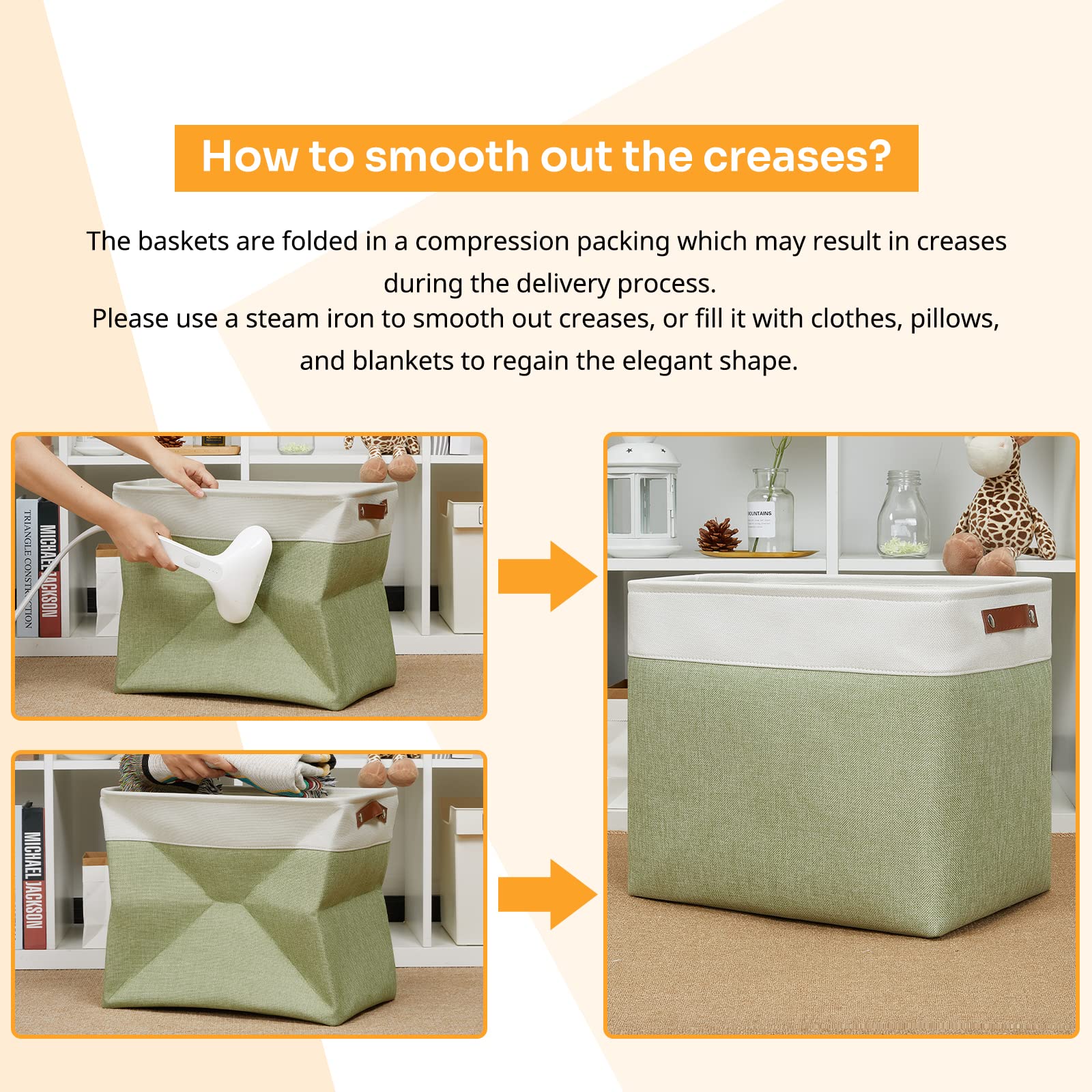 DULLEMELO Large Fabric Storage Basket 17