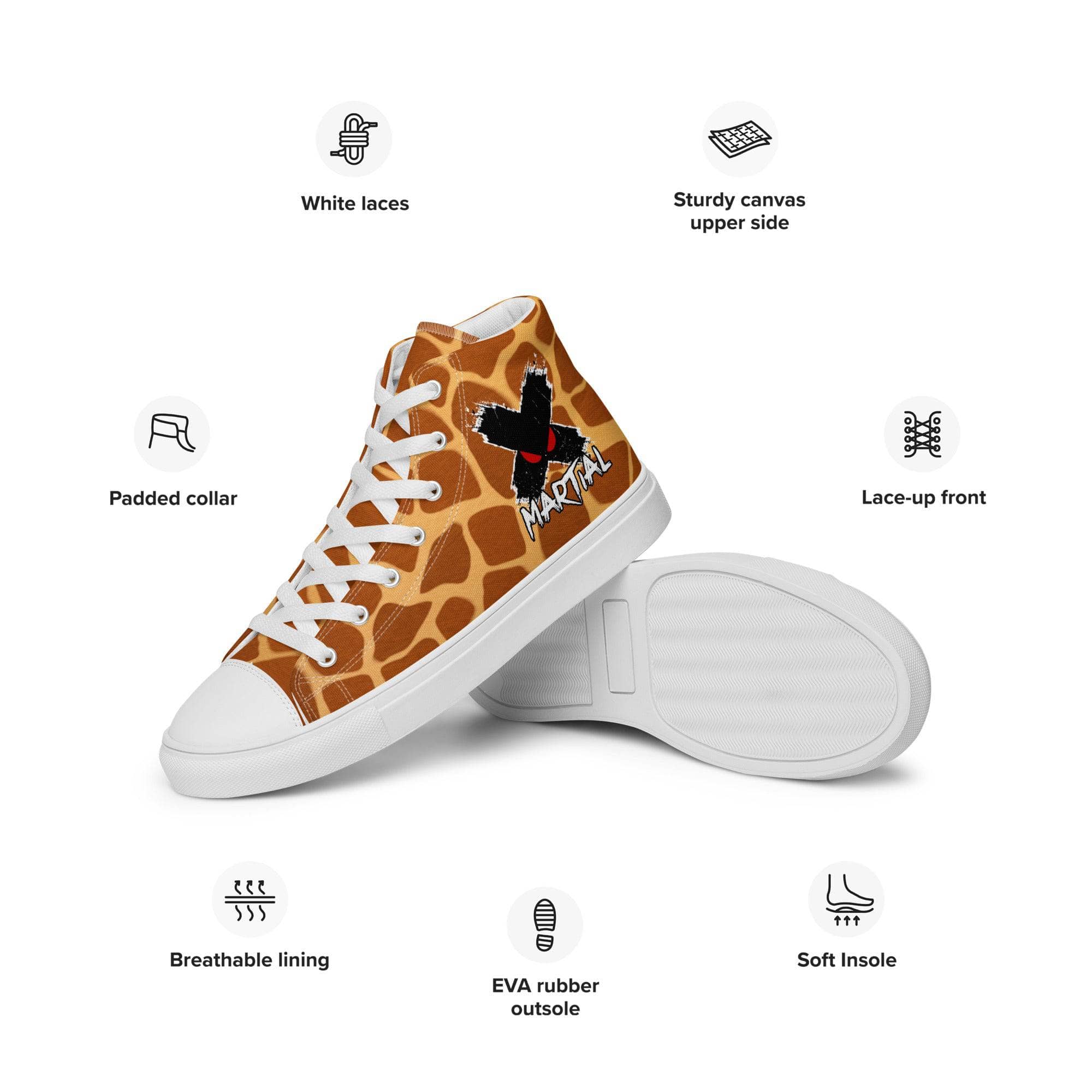 Giraffe Print Shoes for Women & Men - Comfortable Animal Pattern Sneakers for Casual Wear, Walking, and Outdoor Activities