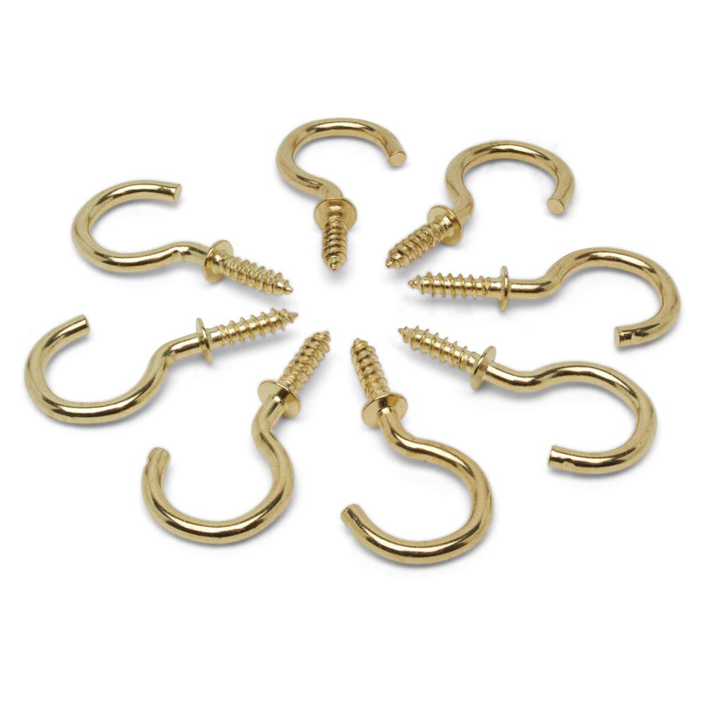 250-Pack Extra Large 1-1/2 Inch Cup Hooks Screw in Hooks - Heavy Duty Hanging Hooks for Kitchen, Garage & DIY Projects - Woodpeckers Mini Screw Hooks for Organizing & Decorating