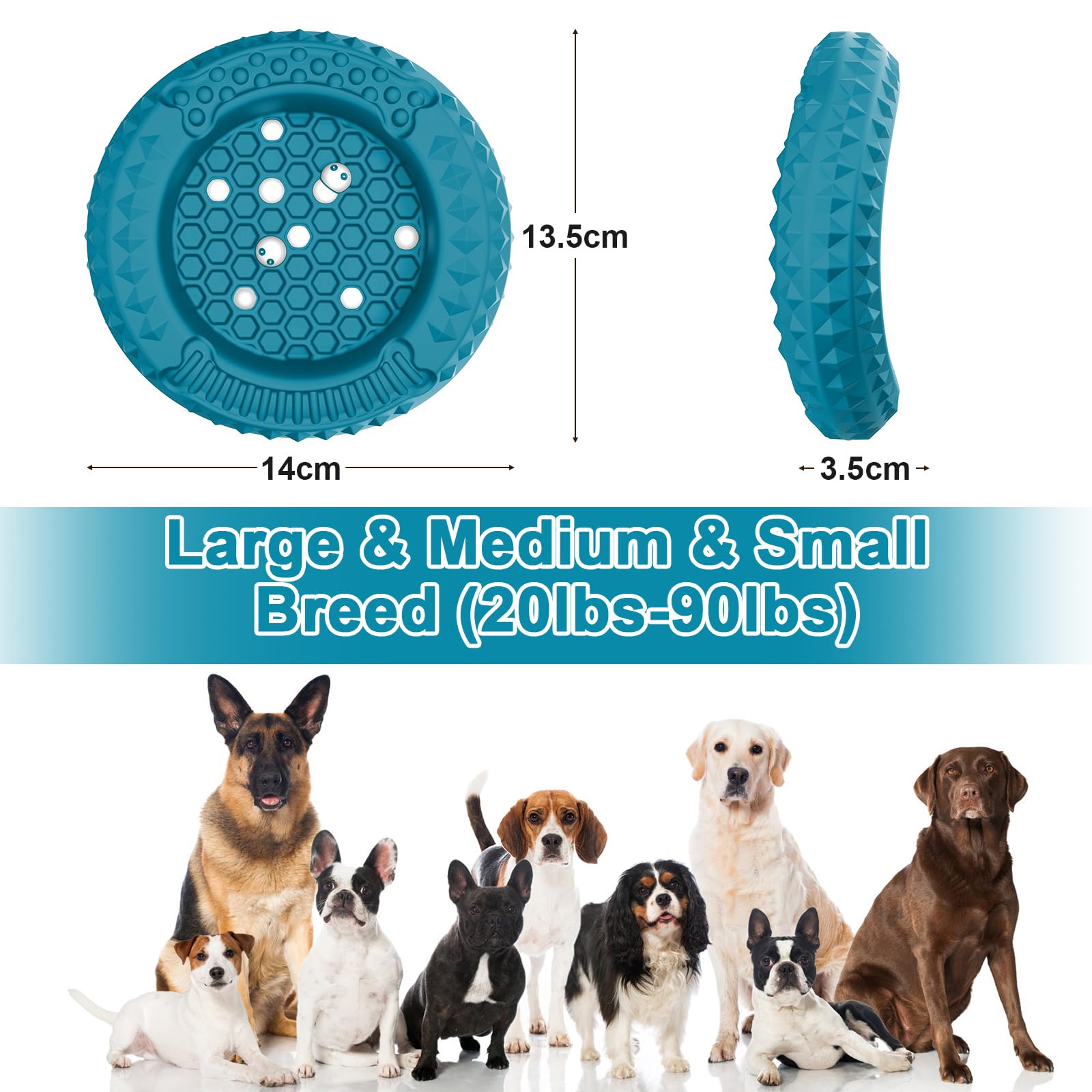 Durable Indestructible Dog Chew Toys for Aggressive Chewers - Safe Rubber Chew Toys for Medium & Large Breed Dogs - Perfect for Outdoor Play, Training & Teeth Cleaning (Green)