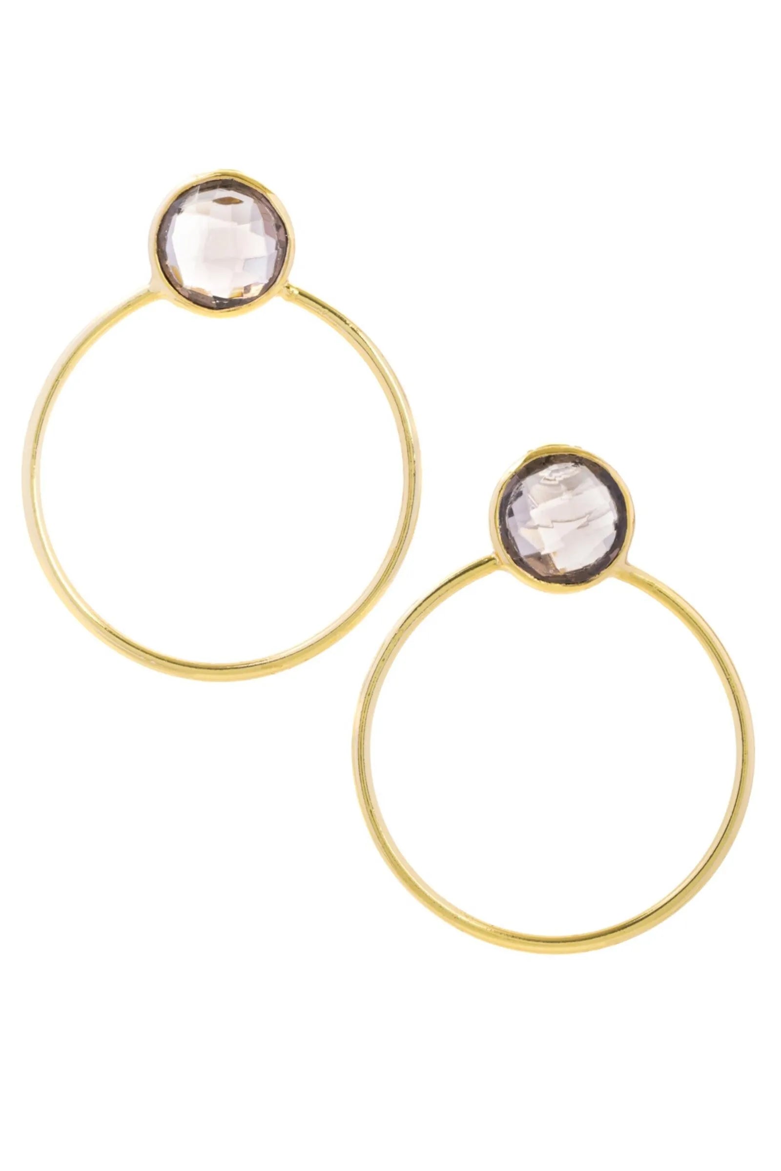 Gemstone Stud Hoop Earrings for Women - Dainty Gold/Silver Hoops with Natural Stones - Perfect for Everyday Wear, Gift Giving & Special Occasions