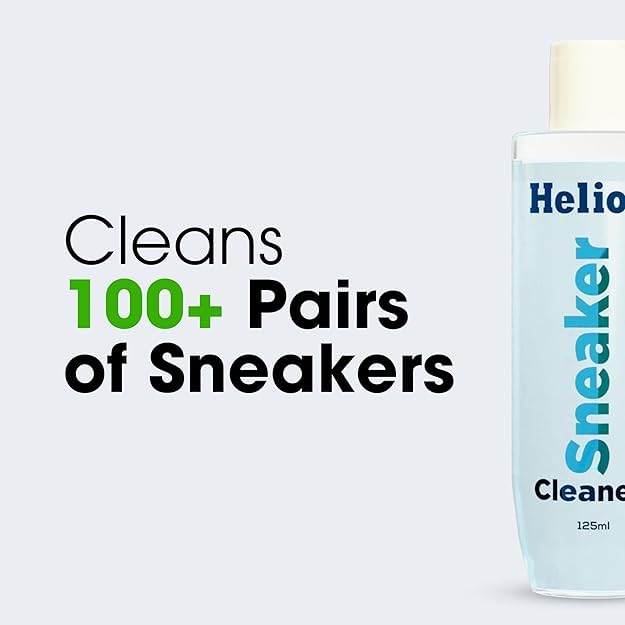 Helios Super Sneaker Cleaner Kit 125ml - All-Purpose Shoe Cleaning Solution with Brush for Nubuck, Leather & Sports Shoes | Perfect for Sneakerheads, Gym & Outdoor Activities