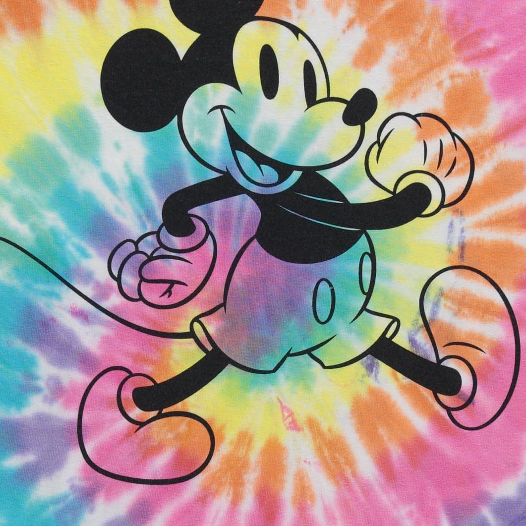 Disney Mickey Mouse Tie Dye Graphic T-Shirt for Men - Classic Vintage Wash Cotton Tee - Casual Wear for Theme Parks, Disney Trips & Everyday Outfits