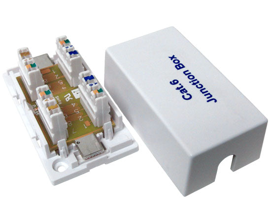 CAT6 Ethernet Junction Box - White | Weatherproof Network Enclosure for Indoor/Outdoor Use | Ideal for Home, Office & Data Center Wiring