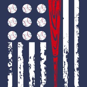 Abstract Baseball Independence Day