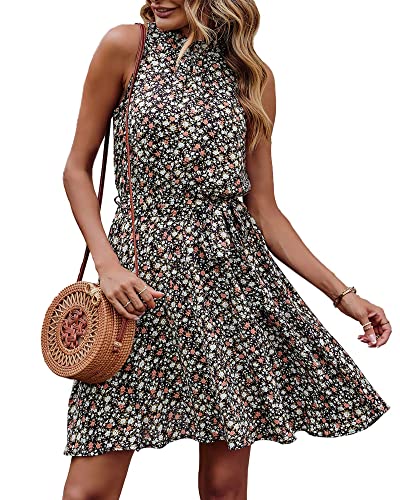 Floral Print Black White