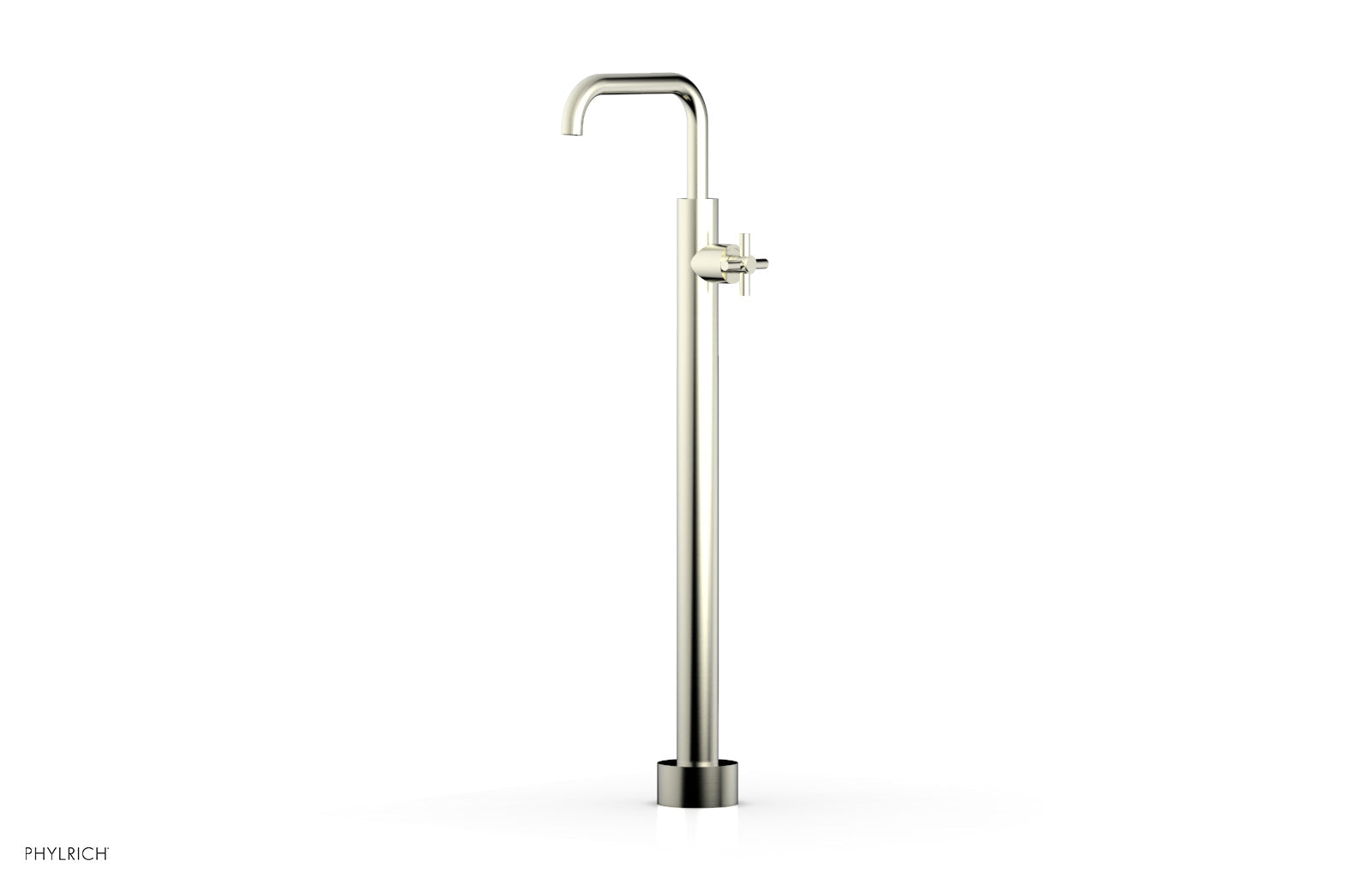 Premium Tall Floor Mount Tub Filler with Cross Handle - D131 45 02 - Perfect for Modern Bathroom Renovations and Spa-Like Bathtub Installations