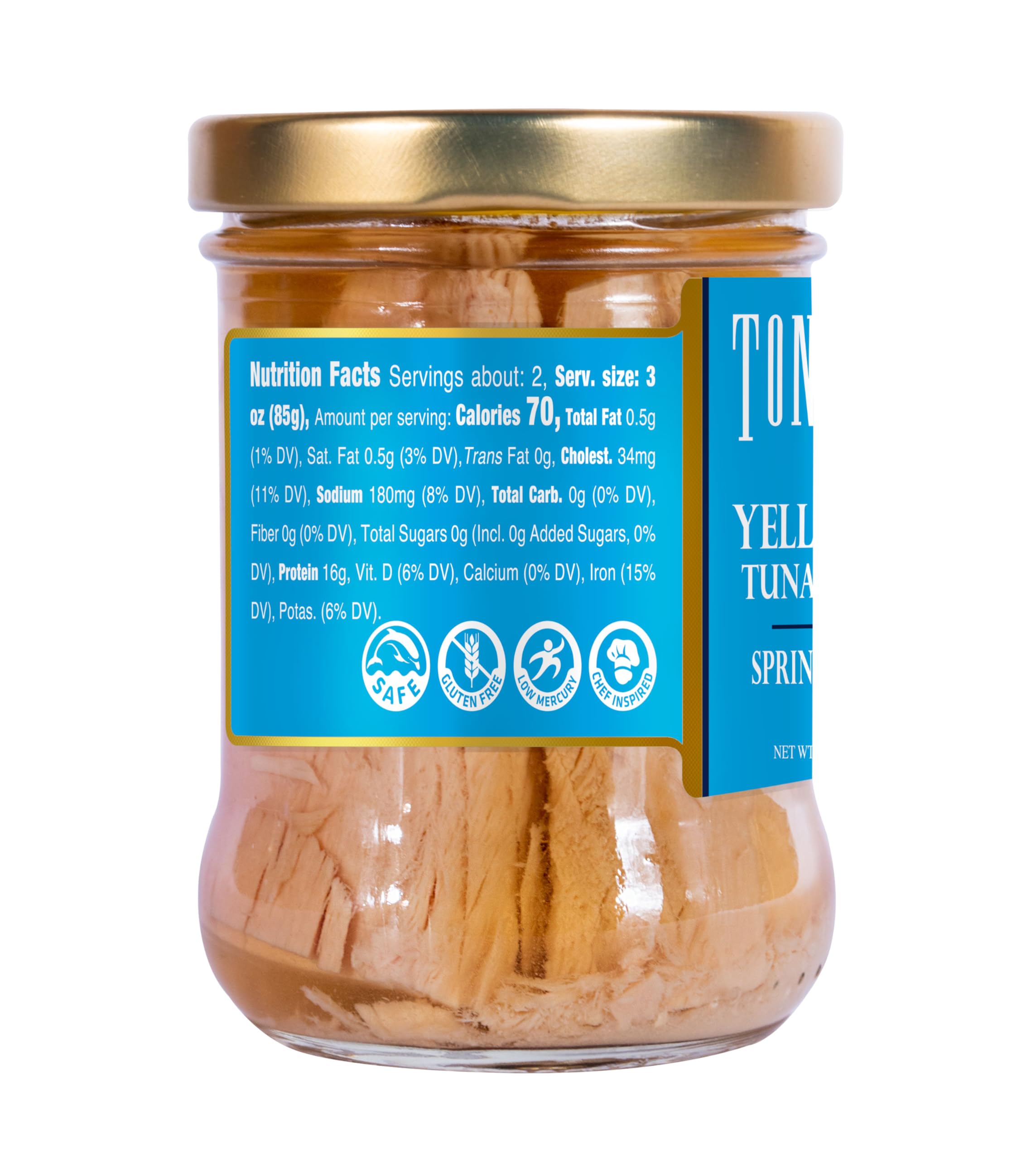 Tonnino Tuna Fillet in Water - Premium Wild Caught Albacore Tuna - 6.7 oz Can - High Protein, Low Mercury - Perfect for Salads, Sandwiches & Keto Diet
