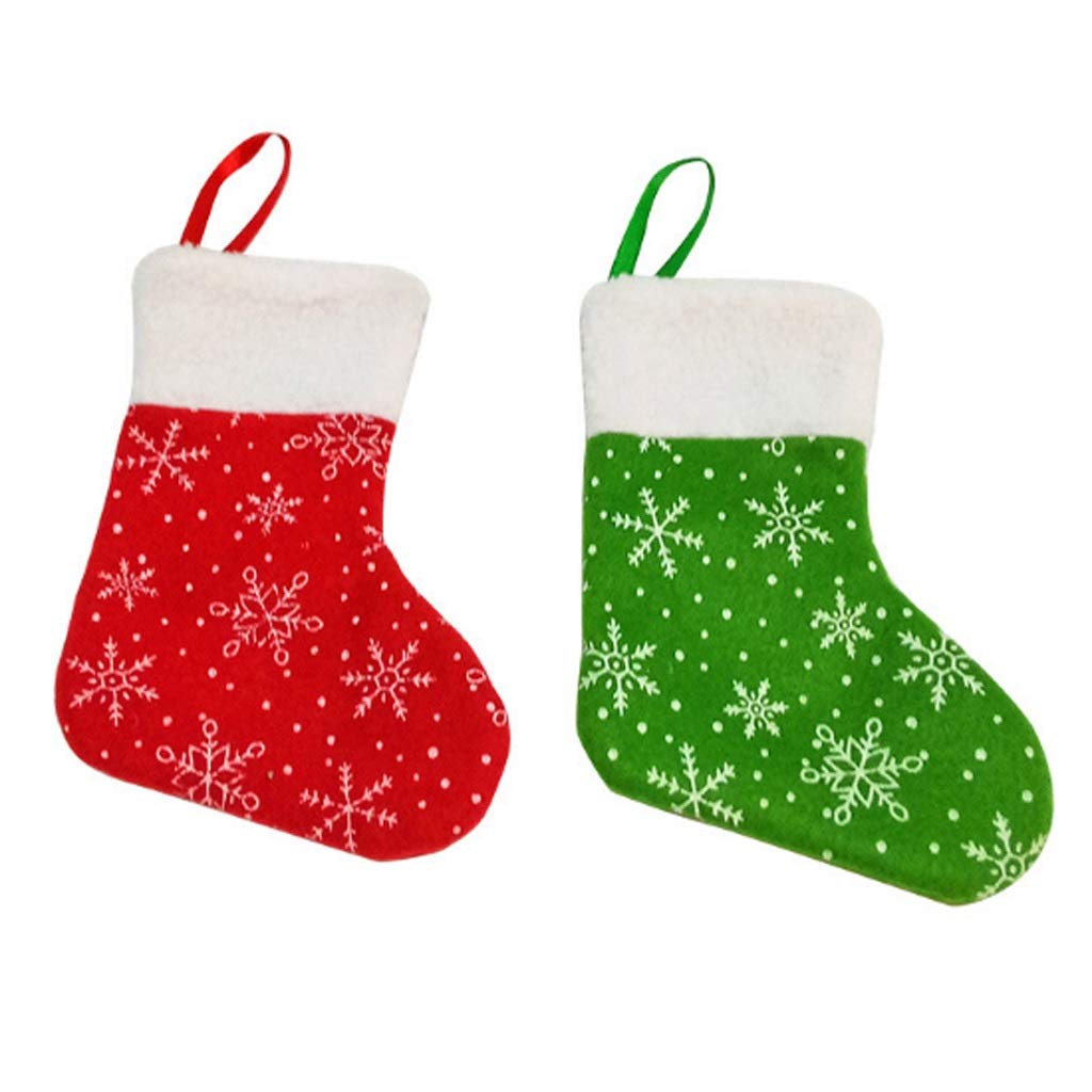 ZMDZA 2-Pack Christmas Stockings - Festive Santa Sock Hanging Decorations for Fireplace & Tree | Holiday Candy Gift Bags for Kids | Perfect for Xmas Decor, Gift Exchange & Family Gatherings