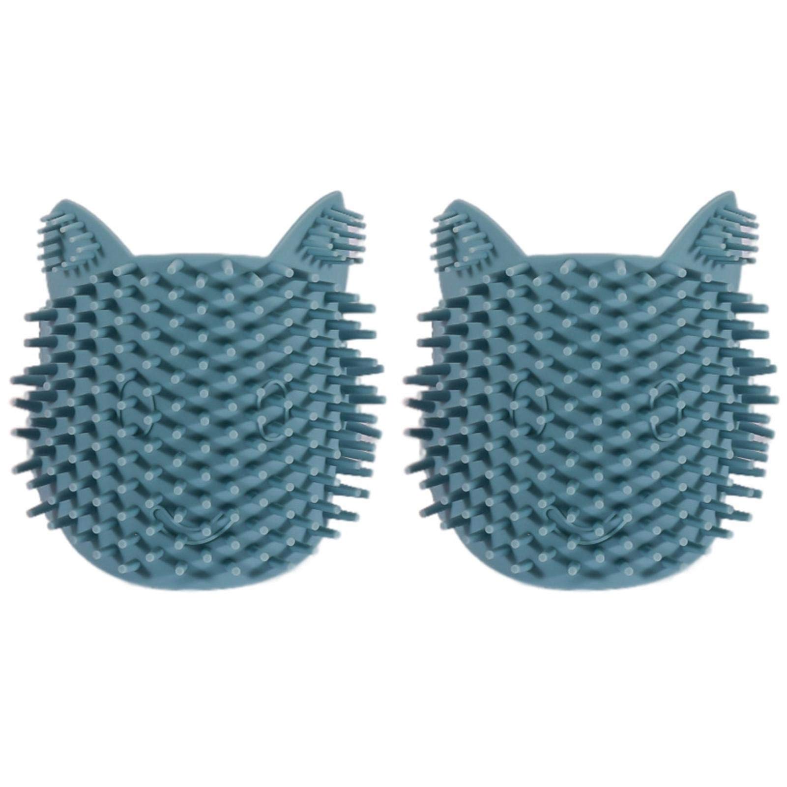 2-Pack Wall Mounted Cat Self Groomer & Scratcher - Soft Grooming Brush & Massage Comb for Cats & Dogs - Perfect for Corners, Stress Relief & Playtime