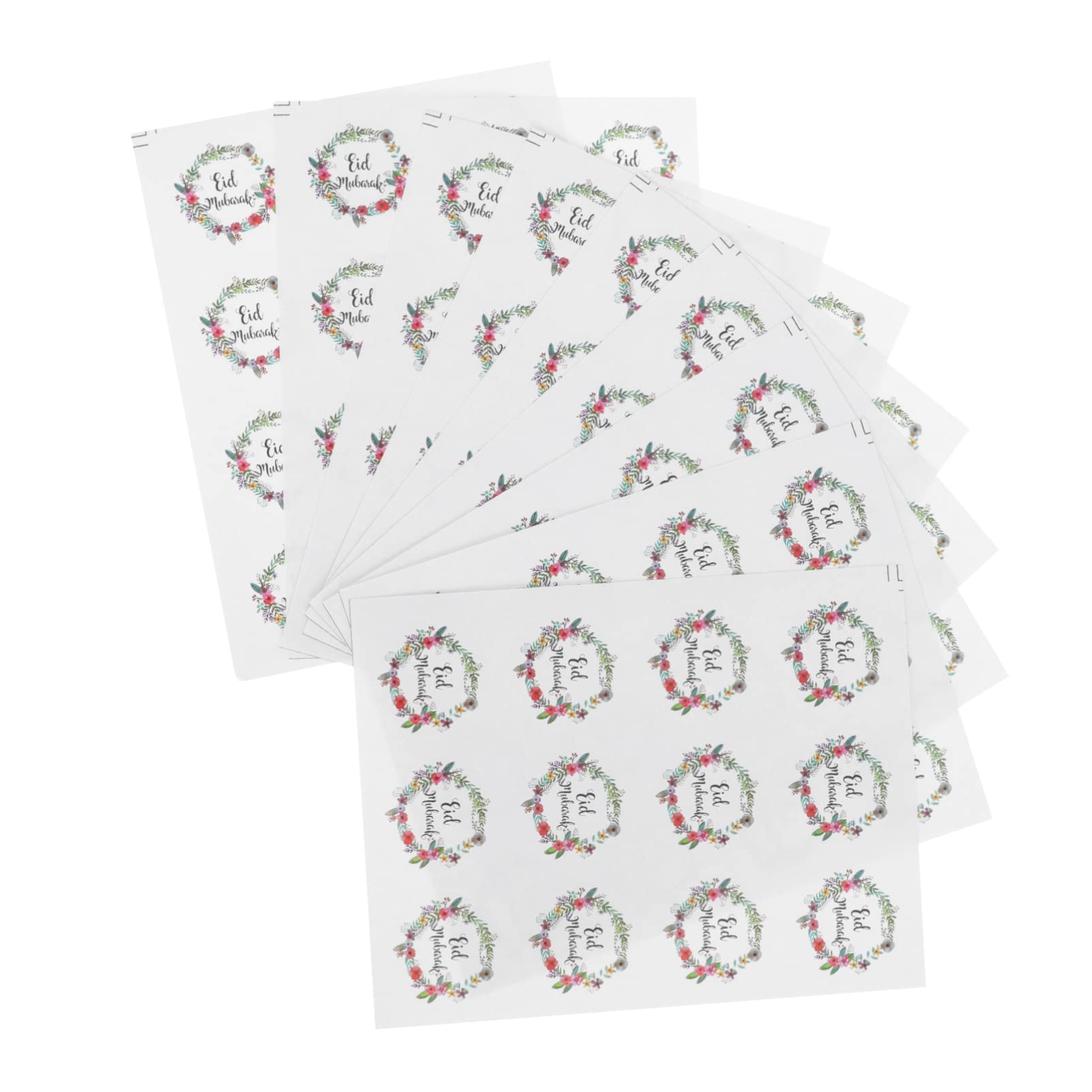 ABOOFAN Eid Mubarak Stickers - Ramadan Kareem Sealing Stickers with Floral Design - 20 Colorful Sheets for Holiday Party Decorations - Perfect for Eid Celebrations, Gift Wrapping & Islamic Festive Events