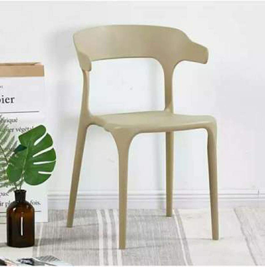 Modern Minimalist Plastic Dining Chair - Nordic Style Home & Cafe Furniture, Comfortable Horn Chair for Kitchen, Restaurant, Coffee Shop (Dark Yellow) - Perfect for Indoor Dining, Office & Outdoor Use