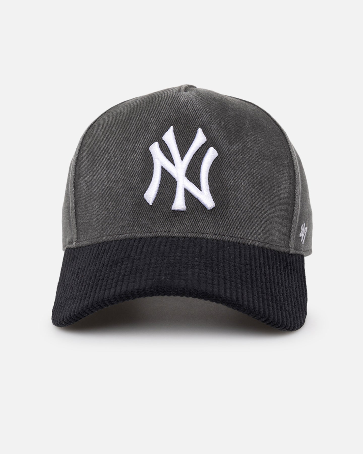 New York Yankees 'Apollo Corduroy' Snapback Cap - Official MLB Licensed 47 Brand Black Adjustable Baseball Hat for Men - Perfect for Game Day, Streetwear & Sports Fan Fashion