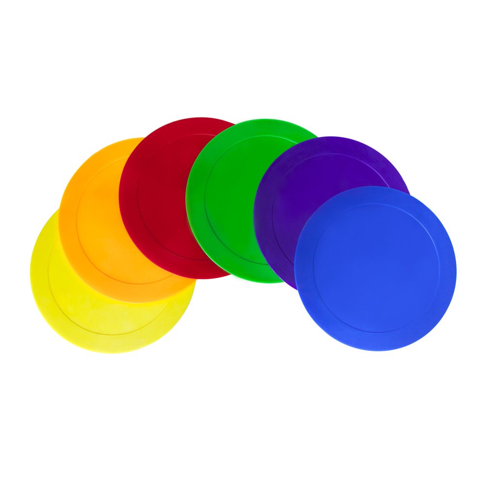 9 Inch Poly Vinyl Spot Markers - Non-Slip Floor Markers for Gym, Sports & Classroom - Perfect for Social Distancing, Dance Practice & Safety Markings
