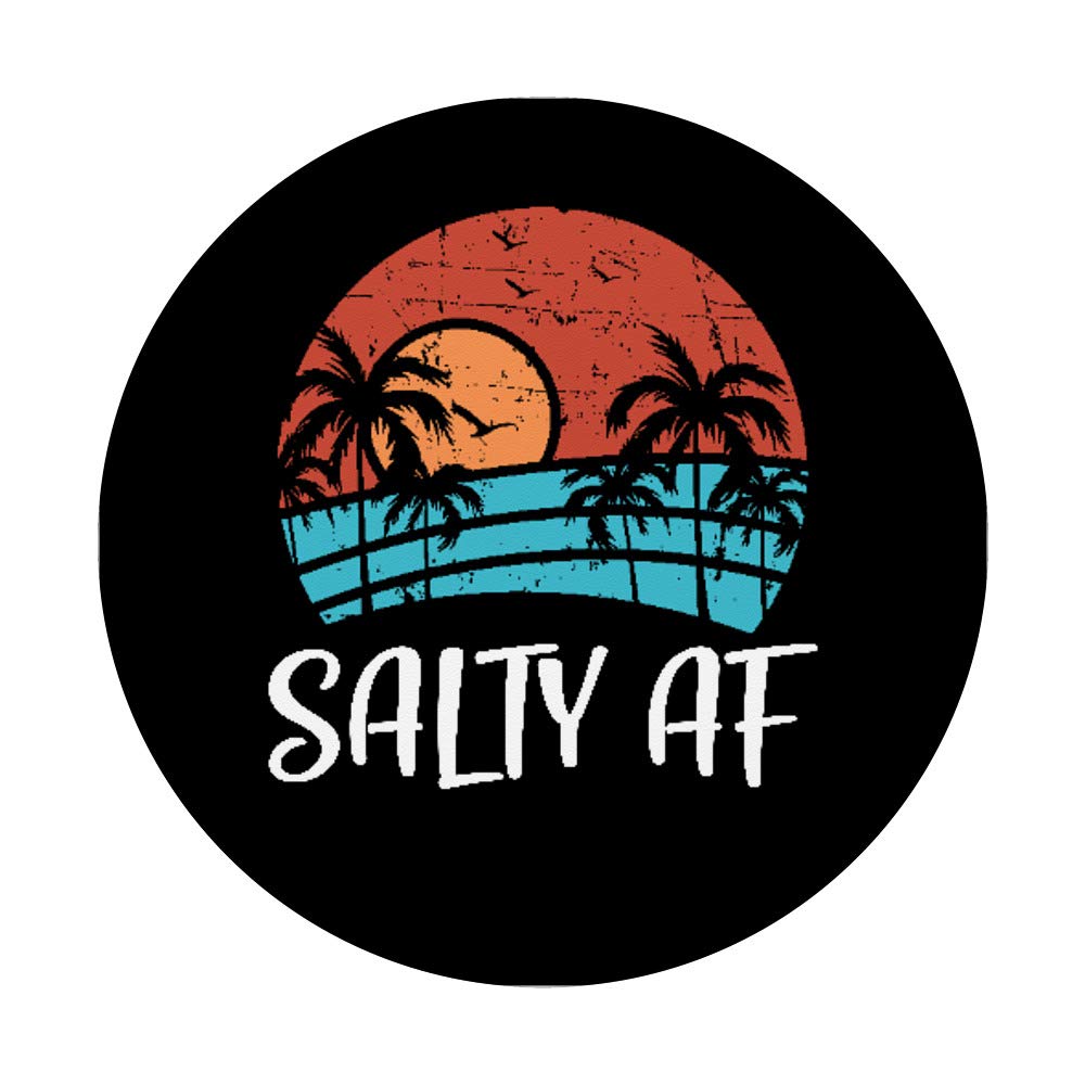 Salty AF Ocean Sunset - Tropical Vacation Saltwater Beach PopSockets Phone Grip & Stand for iPhone, Samsung, Tablets | Perfect for Beach Trips, Poolside Relaxation & Summer Travel Accessories