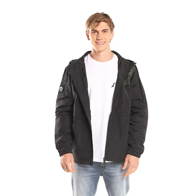 Rusty Infraux Black Green Windbreaker Jacket - Lightweight Water-Resistant Outdoor Sports & Casual Wear for Men and Women
