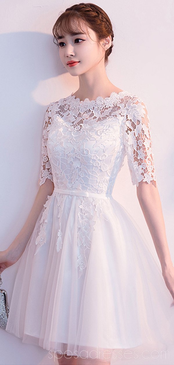 Elegant Off Shoulder Lace Short Sleeve Homecoming Dress - Flirty Short Prom Dress for Women (Style CM798) | Perfect for Parties, Dances & Special Occasions