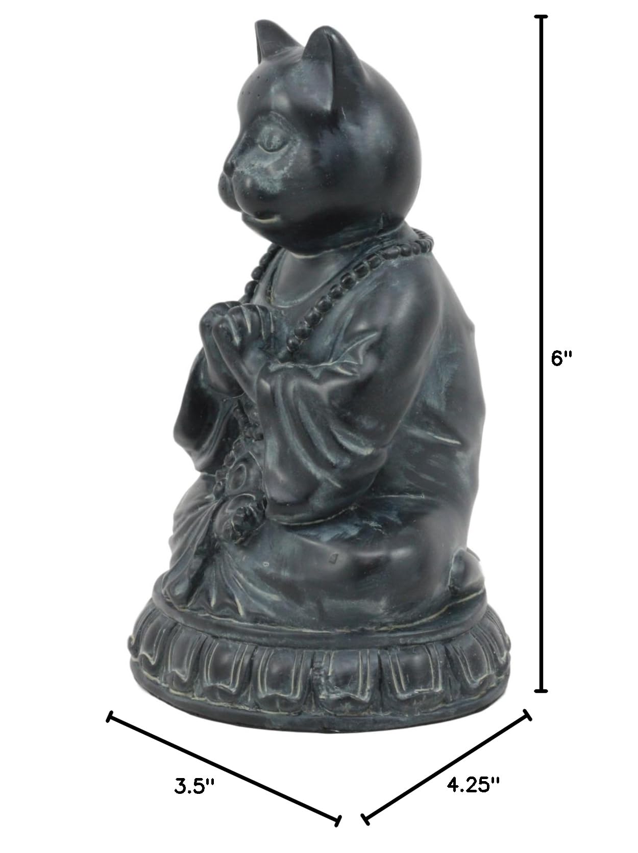 Meditating Buddha Cat Statue - Zen Decor for Home & Office