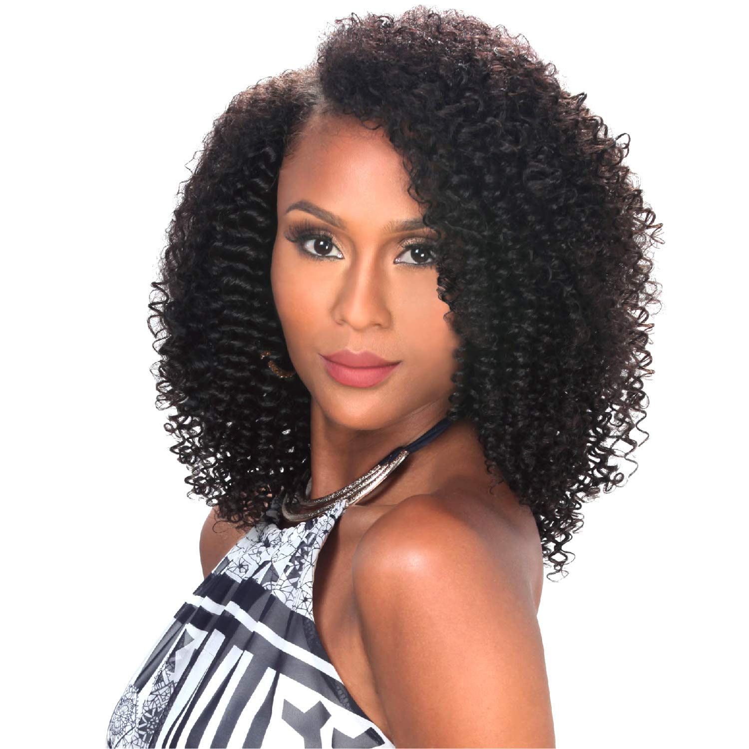 Zury 9Pcs 3C Curly Human Hair Clip-In Extensions 16