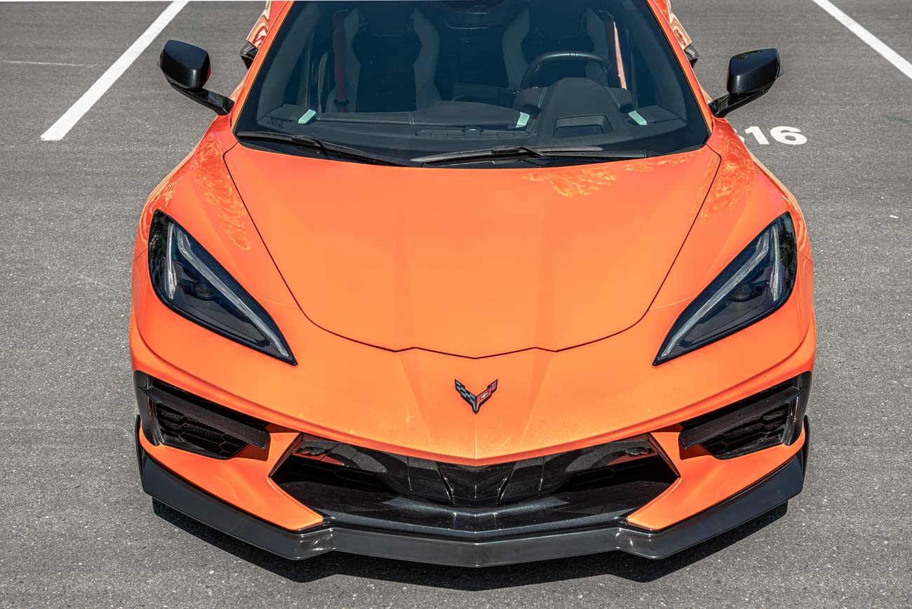 2020-2023 Chevrolet Corvette C8 Stingray & Z51 Front Bumper Lip Splitter - GM 5VM Style ABS Plastic Spoiler (Primer Black) | Perfect for Street Racing & Car Shows