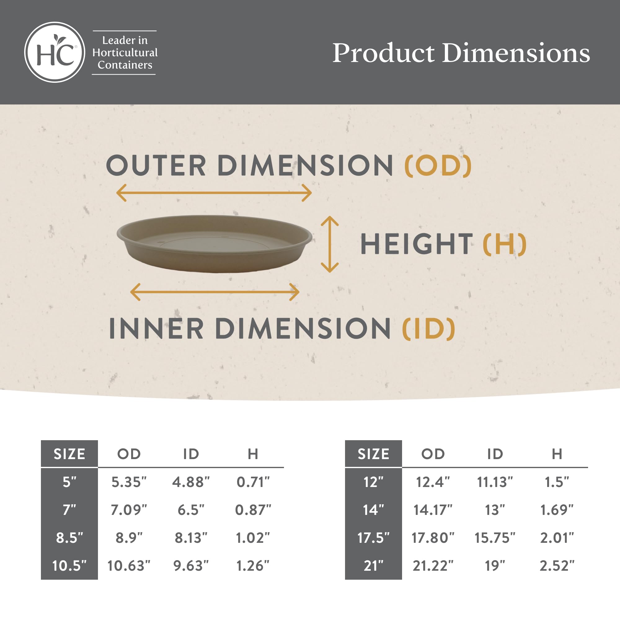 HC Companies Round Prima Flower Pot Saucers - 10.5