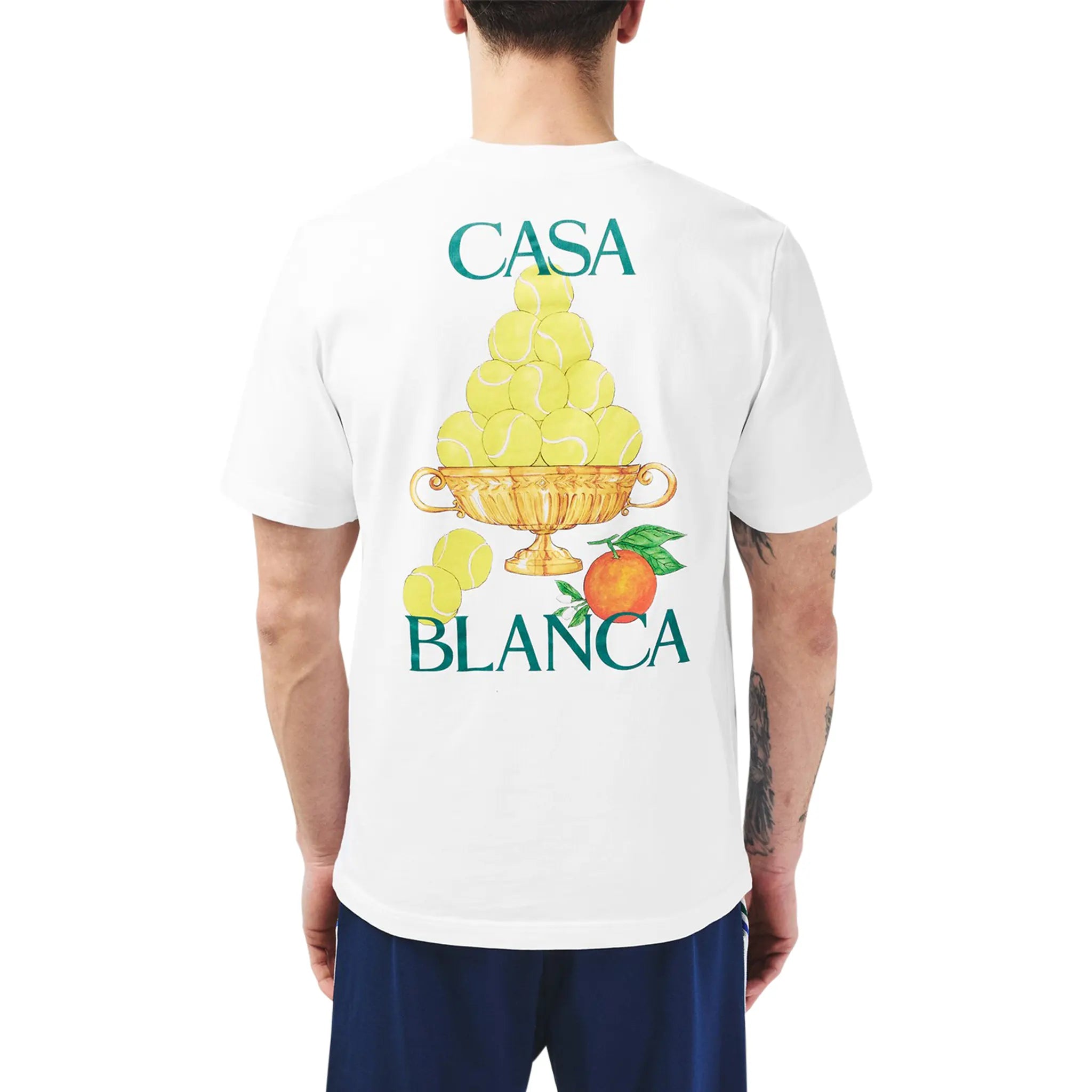 Casablanca Le Triomphe White Tennis T-Shirt - Premium Cotton Men's Casual Tee for Tennis, Golf & Summer Outfits