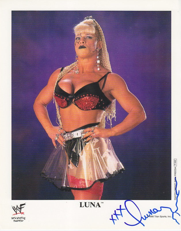 1998 Luna Vachon P446 Signed Color Autographed Wrestling Collectible - Perfect for WWE Memorabilia Displays and Wrestling Fan Collections