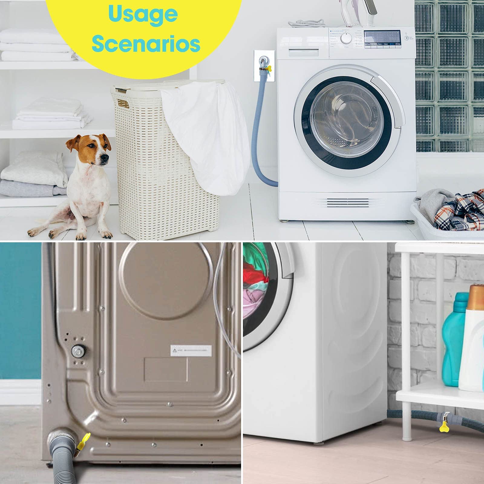 6.6FT Washing Machine Drain Hose Extension Kit with Adapter & Clamps for Dishwasher/Washer