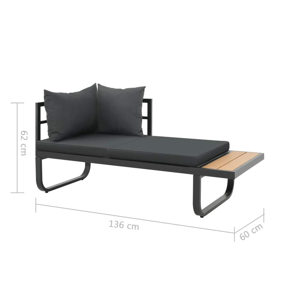 Premium 2-Piece Outdoor Lounge Set with Cushions - Durable Aluminium & WPC Garden Corner Sofa for Patio, Deck, Backyard - Perfect for Relaxing & Entertaining Guests