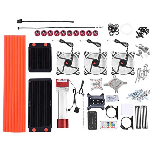 All-in-One Liquid CPU Cooler Kit with Water Block, Radiator, Pump, Reservoir & LED Fan - High Performance Water Cooling System for PC Gaming, Overclocking & Workstations